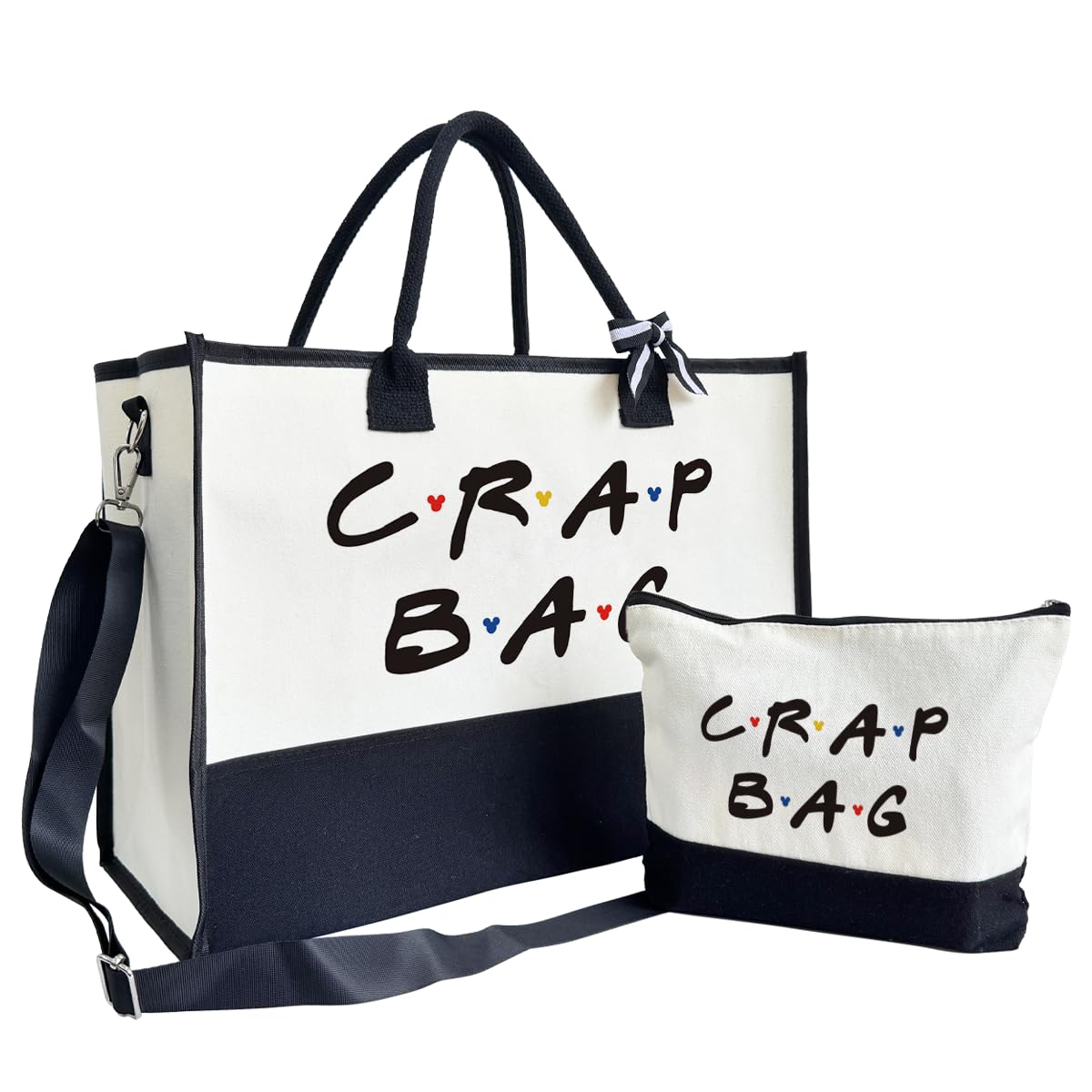 SUSZDOU Crap Bag - Gifts for Women - Initial Jute Tote Bag & Makeup Bag with Zipper Pocket Adjustable Strap - Birthday Gifts for Women Her - Reusable