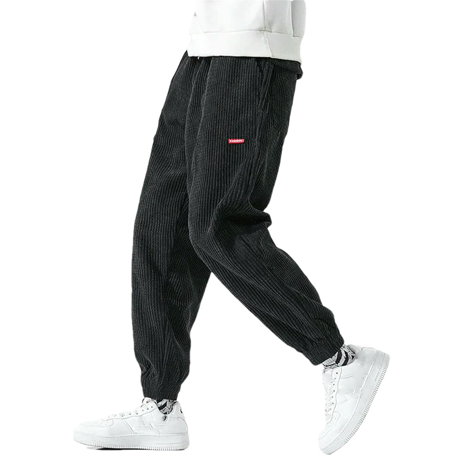 Pantaloni da jogging larghi da uomo in velluto a coste pantaloni della tuta da uomo autunno inverno casual harem pantaloni sportivi maschili pantaloni termici