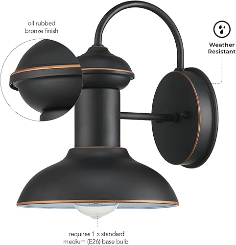 Miniatura 6 de Globe Electric Lunes 1 lámpara de pared para exteriores e interiores aplique de pared 40190 600watts 1100 volts