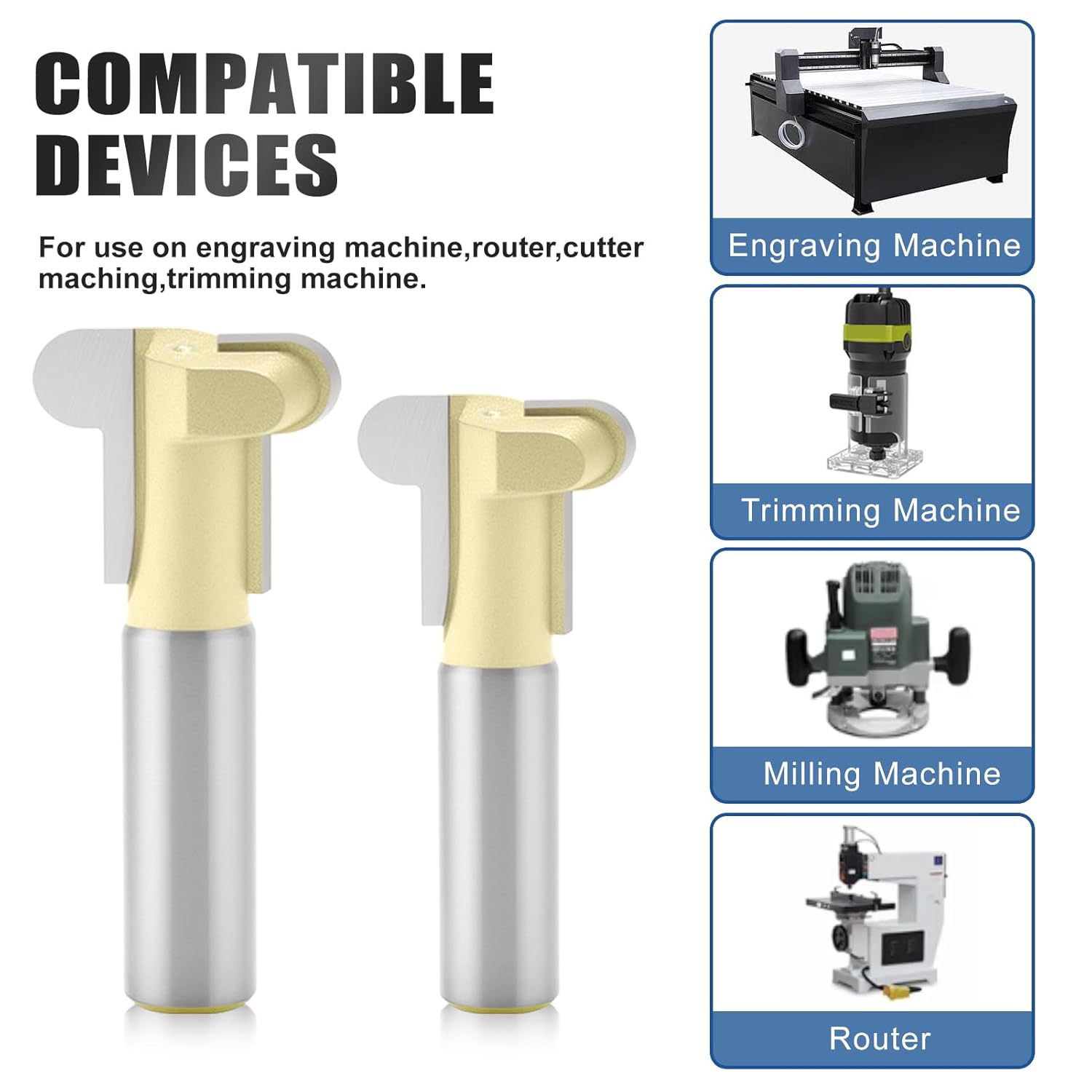 1/2' Shank C Type Router Bit， Industrial Quality Slot Cutter Router Bit Groove Carving Milling Cutting Bit for for Woodworking Drawer Pulls, Cabinet Making(1/2''x5/8'')