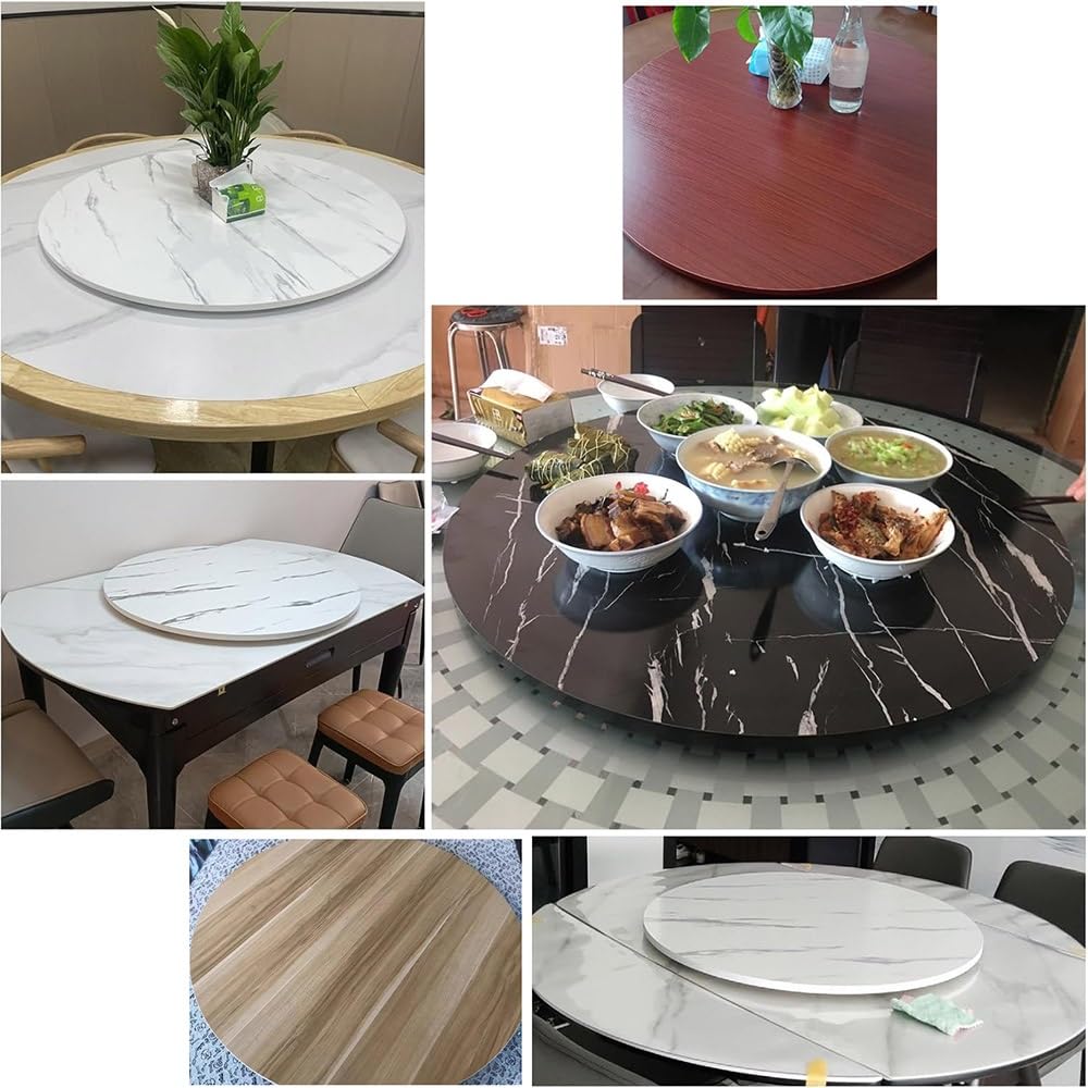 Genérico Bandeja giratoria Redonda de Madera para Servir, 30" x 36" x 40". Plato Giratorio Grande para Mesa, fácil de Limpiar (Nogal Claro, 75 cm).