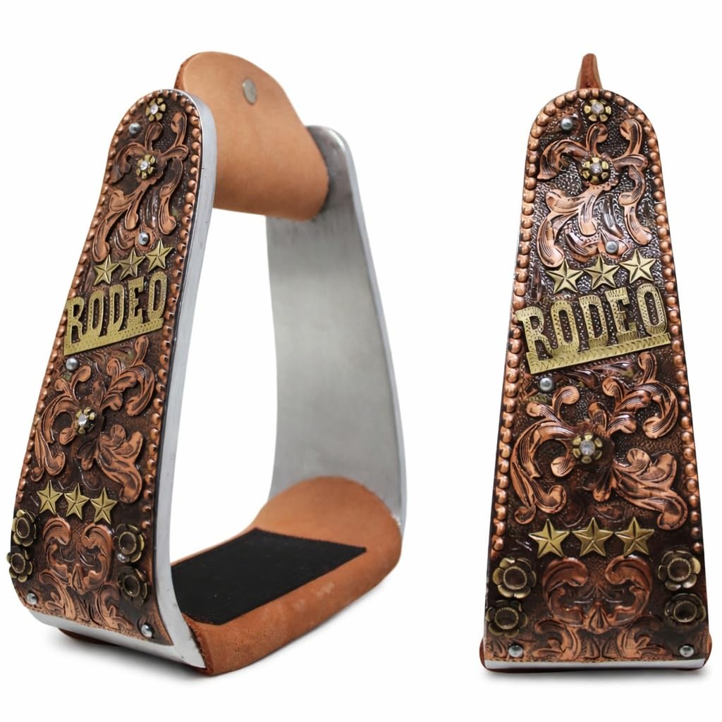 CHALLENGER Horse Western 51260 - Staffe angolari in alluminio con incisione Rodeo, 12,7 cm