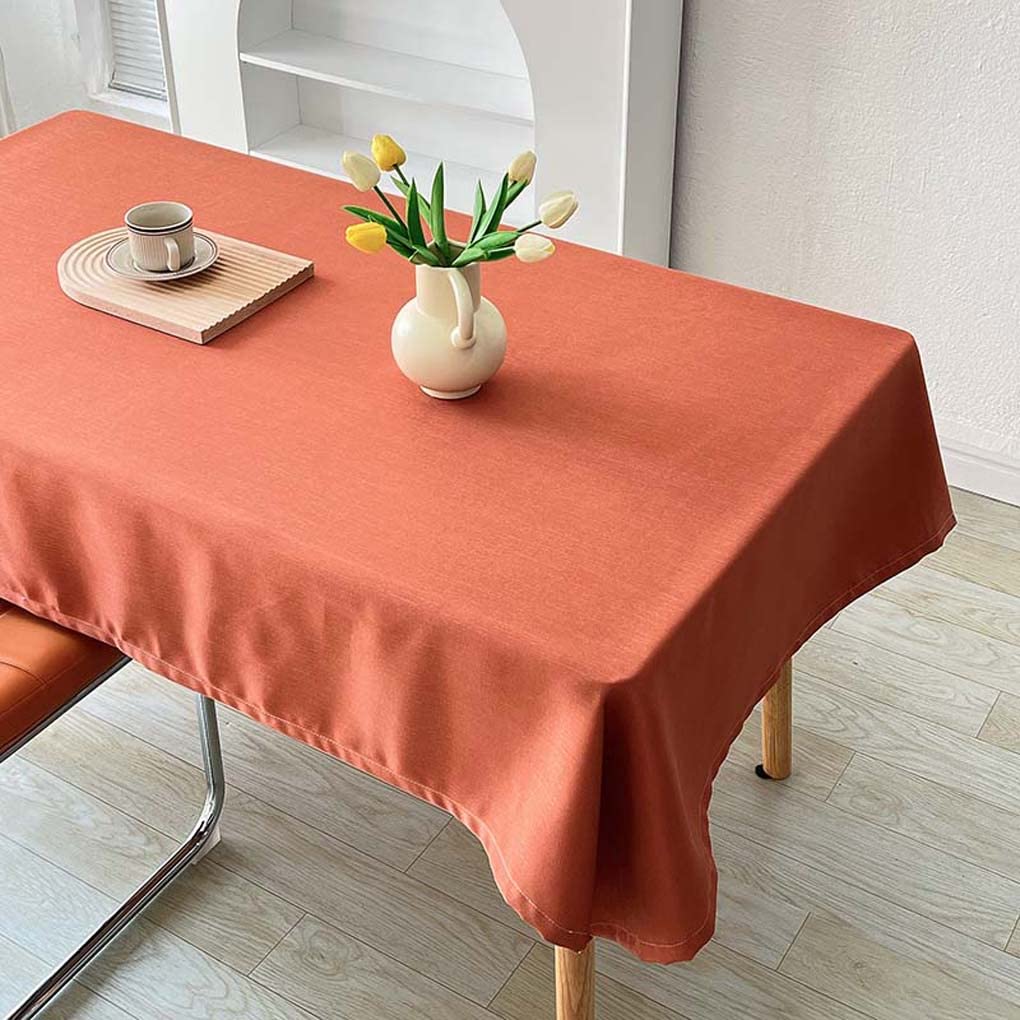 Amazon｜Foxace テーブルクロス 北欧風 オレンジ 無地 ポリエステル 布