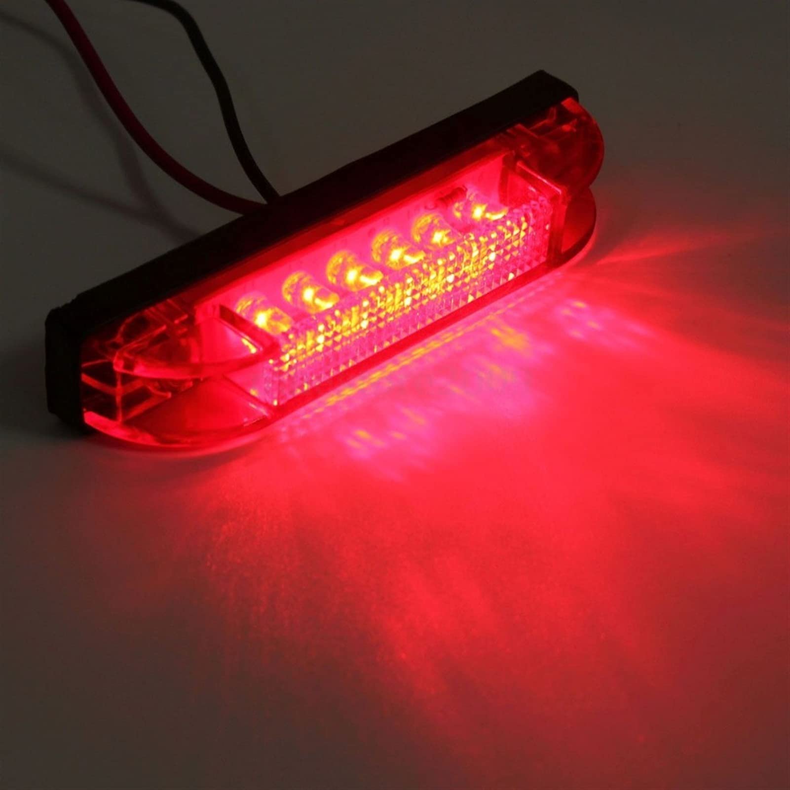 Żarówka ledowa 10 SZTUK 6 LED Clearance Znacznik Lampy Lampy Wskaźnik Lampy Ciężarówka RV Auto Samochód LED Włącz Światła Sygnał 12 V Red 24V (Color : 24)