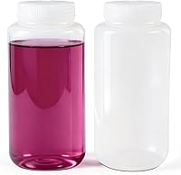 UMETASS 33.8oz Wide Mouth HDPE Lab Reagent Bottles, Leak-Proof Translucent Chemical Storage for Labs & Samples (2 Pack)