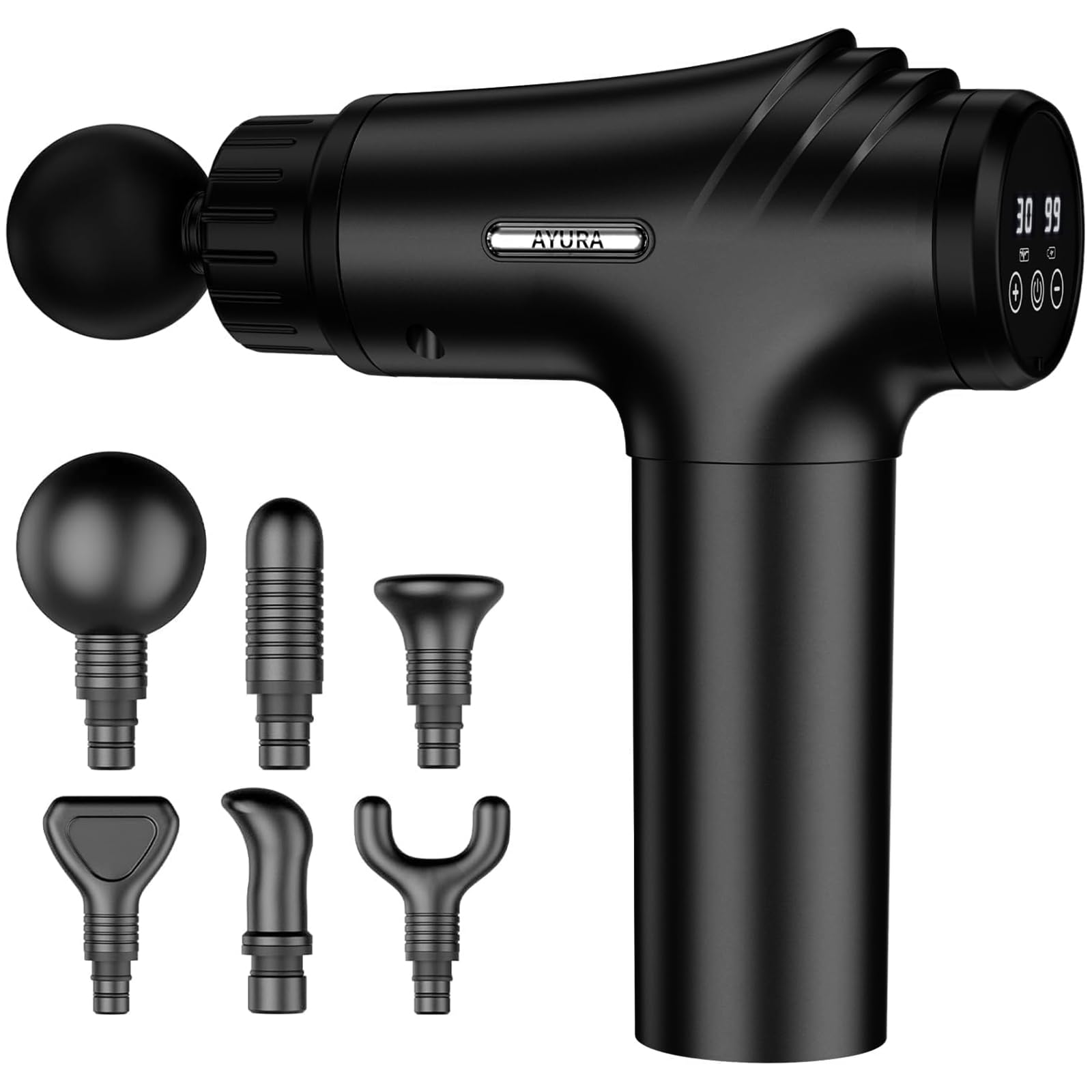Photo 1 of ***MISSING ASSEMBLY PIECES & charger *** AYURA Massage Gun Deep Tissue, Muscle Massager Gun for Pain Relief, Percussion Massage Gun with 30 Speeds & 6 Heads, Portable Handheld Back Massage Gun for Athlets Men Women