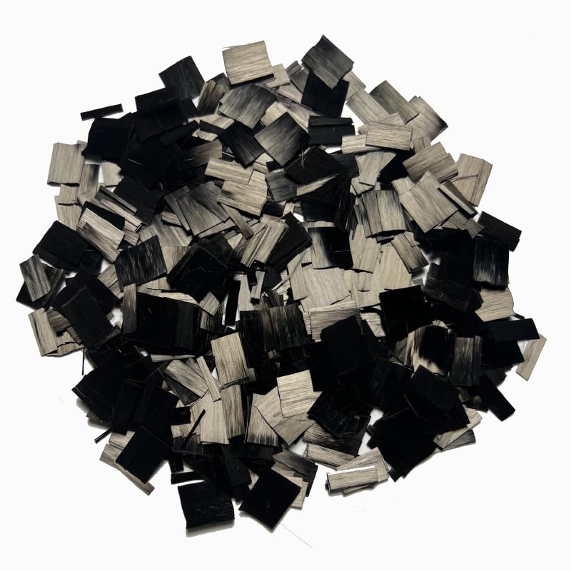 Generic 13mm Sheet-Like Short Cut Carbon Fiber Automotive Interior Modification Filling Raw Materials (500, Grams), black