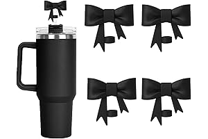 4Pcs Black Straw Cover: The Stanely Straw Protector