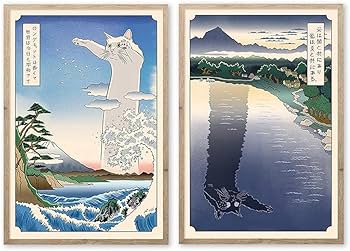 絵画　ポスター Amazon.co.jp: LAMELLIS S-Funny ブラック ホワイト Longcat