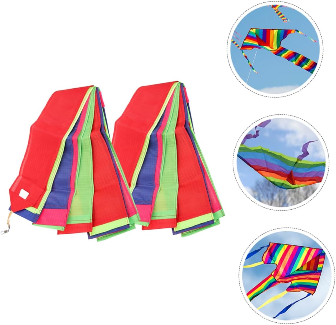VICASKY 8pcs Colorful Rainbow Kite Tail Streamer Decorative Ribbons for Easy to Install for Eye-catching Flying