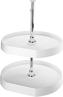 Rev-A-Shelf - 6272-20-11-52 - 20 in. White Polymer 2-Shelf D-Shape Lazy Susan Set