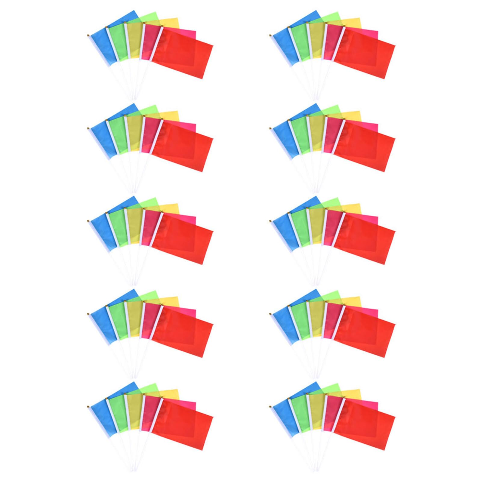 Mini drapeaux à main multicolores en papier 20x28 cm pour fête lot de 100
