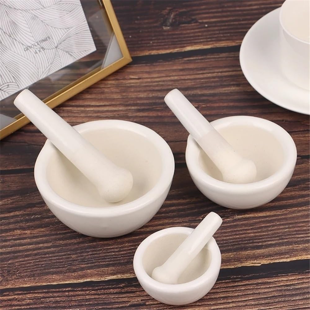 miska młynka Moździerz i tłuczek kruszarka do przypraw miska ceramiczna twarde jedzenie narzędzie kuchenne waniliowa przyprawa herbata młynek czosnku Zestaw moździerza i tłuczka(Duży)