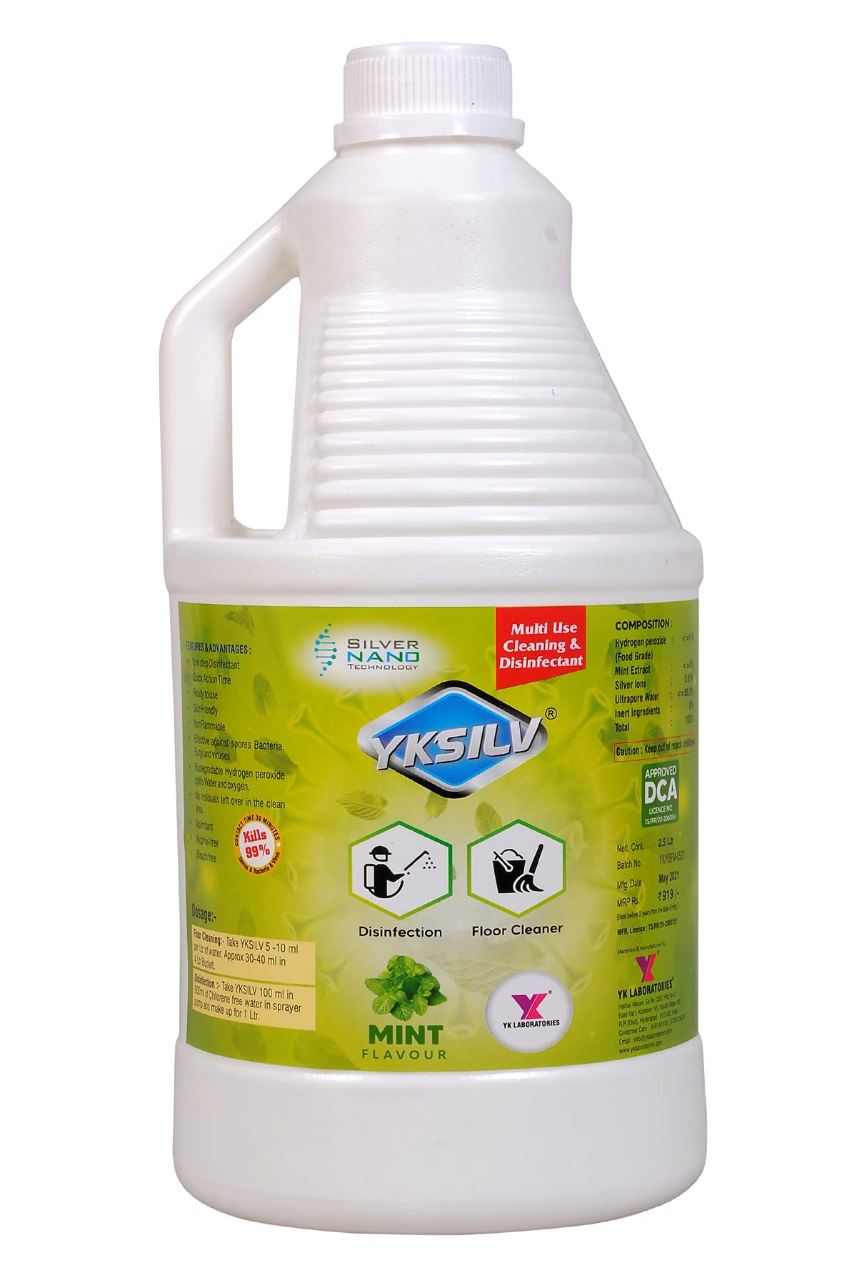 Buy YK Laboratories YKSILV Floor Cleaner & Surface Disinfectant with