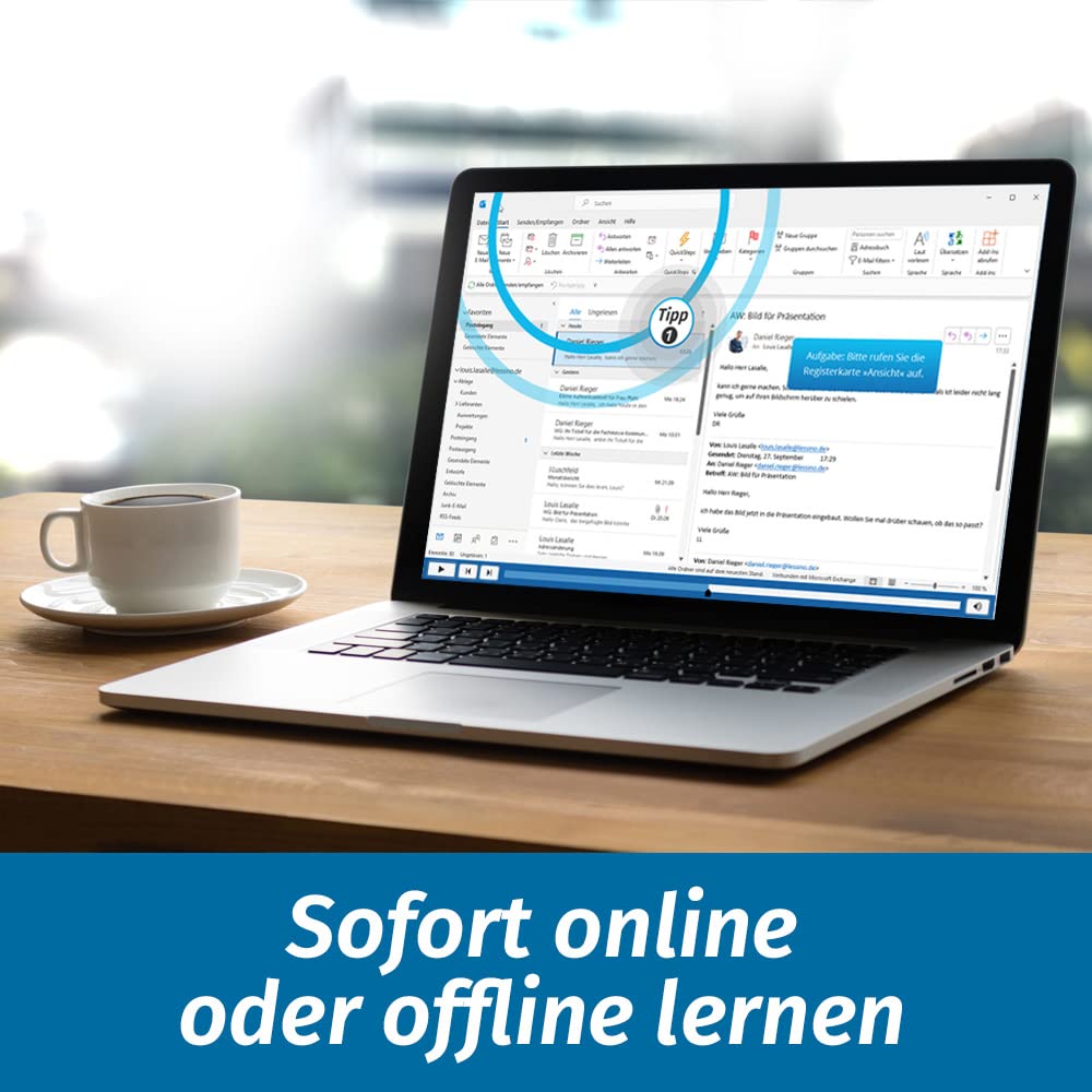Outlook 2021 & 365 Training - In 8 Stunden Outlook sicher anwenden | Lernen Sie Schritt für Schritt die Grundlagen von Outlook 2021 bzw. Outlook 365| Online-Kurs + DVD von Lessino [1 Nutzer-Lizenz]