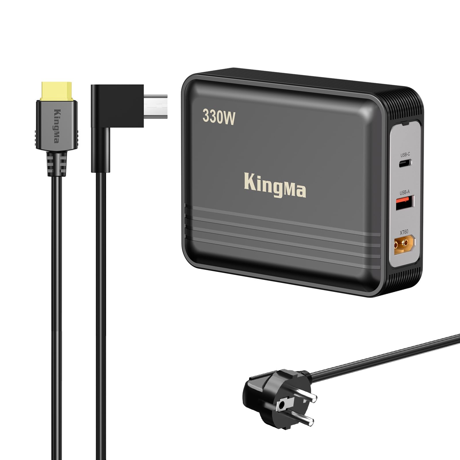 King Ma per Razer Blade 18 (2025 2026) con caricatore portatile 5080/5090 GaN, caricatore portatile a 3 porte, ricarica USB veloce con uscita da 20V/20A per gaming e caricabatterie tecnici per laptop