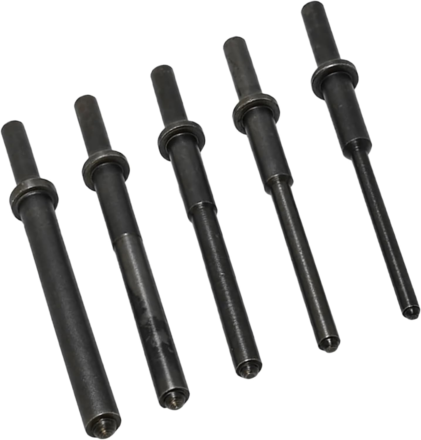 Pneumatic Pilot Punch Set, 3/16" to 1/2" Pneumatic Roll Pin Punch 153mm Bolts Long Pins Fit for 0.401" shank Air Hammer for Removing Roll Pins Hollow Tension Pins