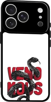 iPhone 17 Pro Max ile Uyumlu Veno Mous Tasarımlı Glossy Premium Kılıf, Siyah