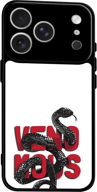 iPhone 17 Pro Max ile Uyumlu Veno Mous Tasarımlı Glossy Premium Kılıf, Siyah