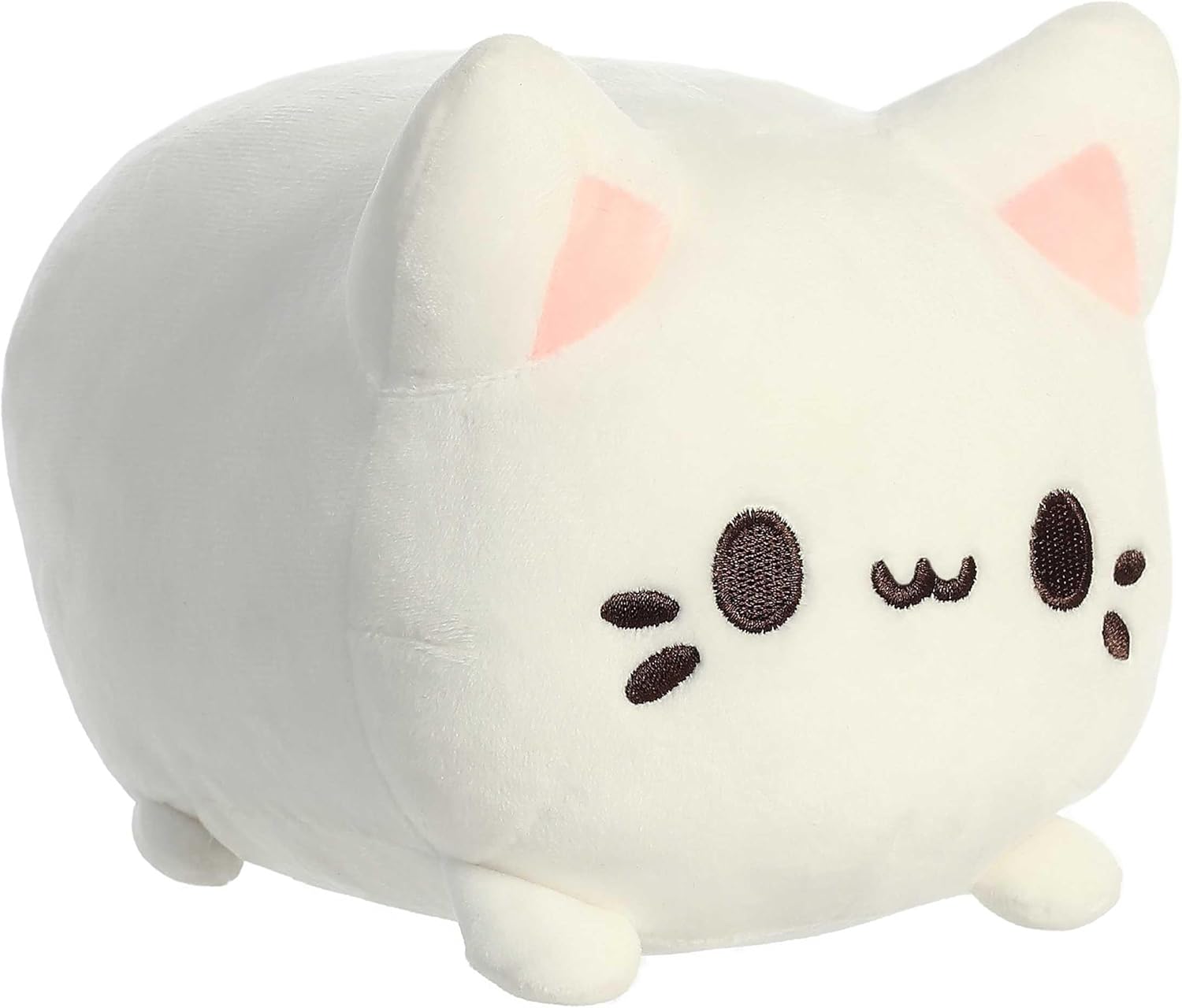 Aurora® Enchanting Tasty Peach® Custard Meowchi Stuffed Animal - Bright & Colorful Design - Showpiece Plush - White 7 Inches