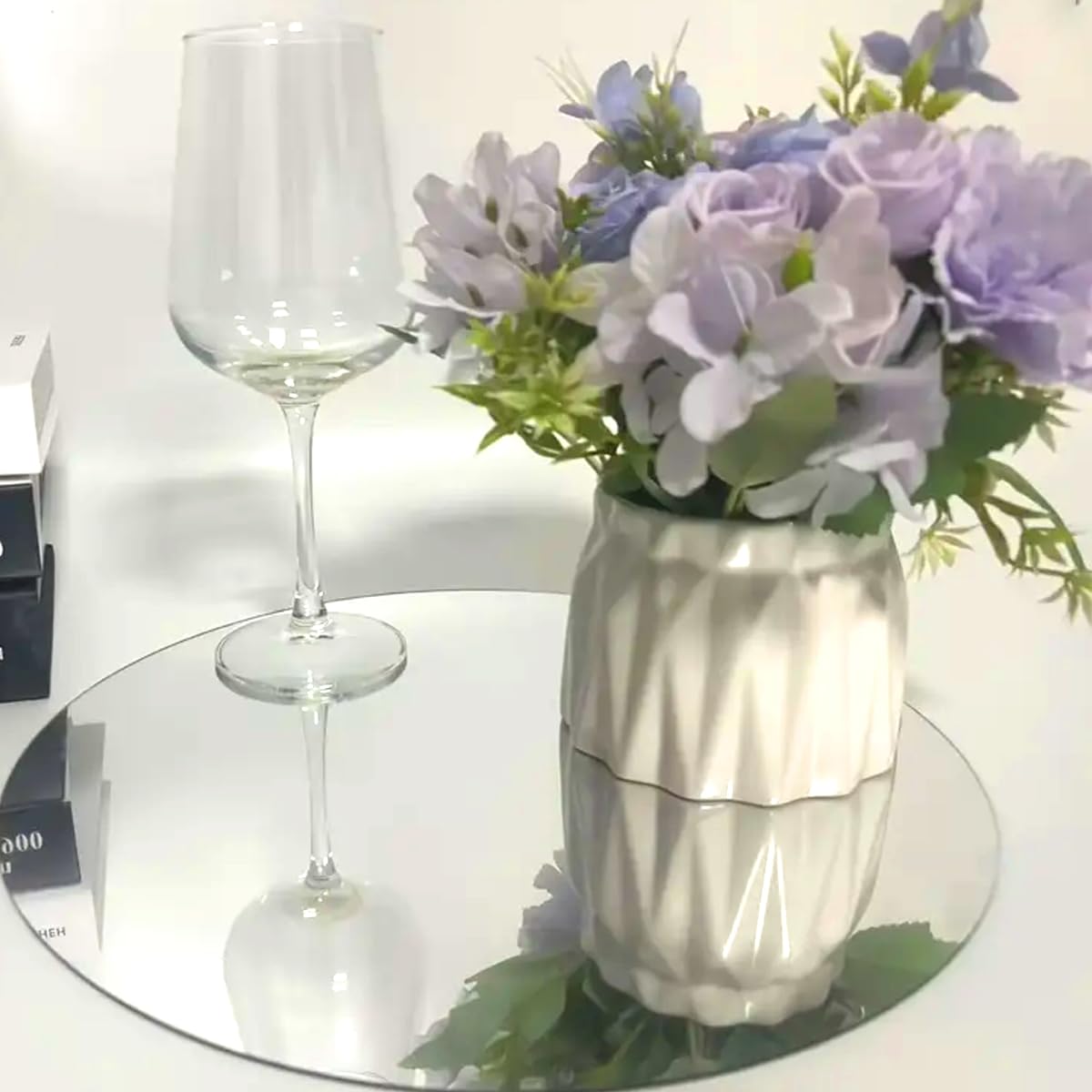14Pack Round Mirror Centerpieces for Tables Decorations, 6inch Acrylic Round Mirror Trays Plates for Table Centerpiece Candles Wedding Baby Shower Christmas New Year Party Decor Crafts 2mm (6inch)
