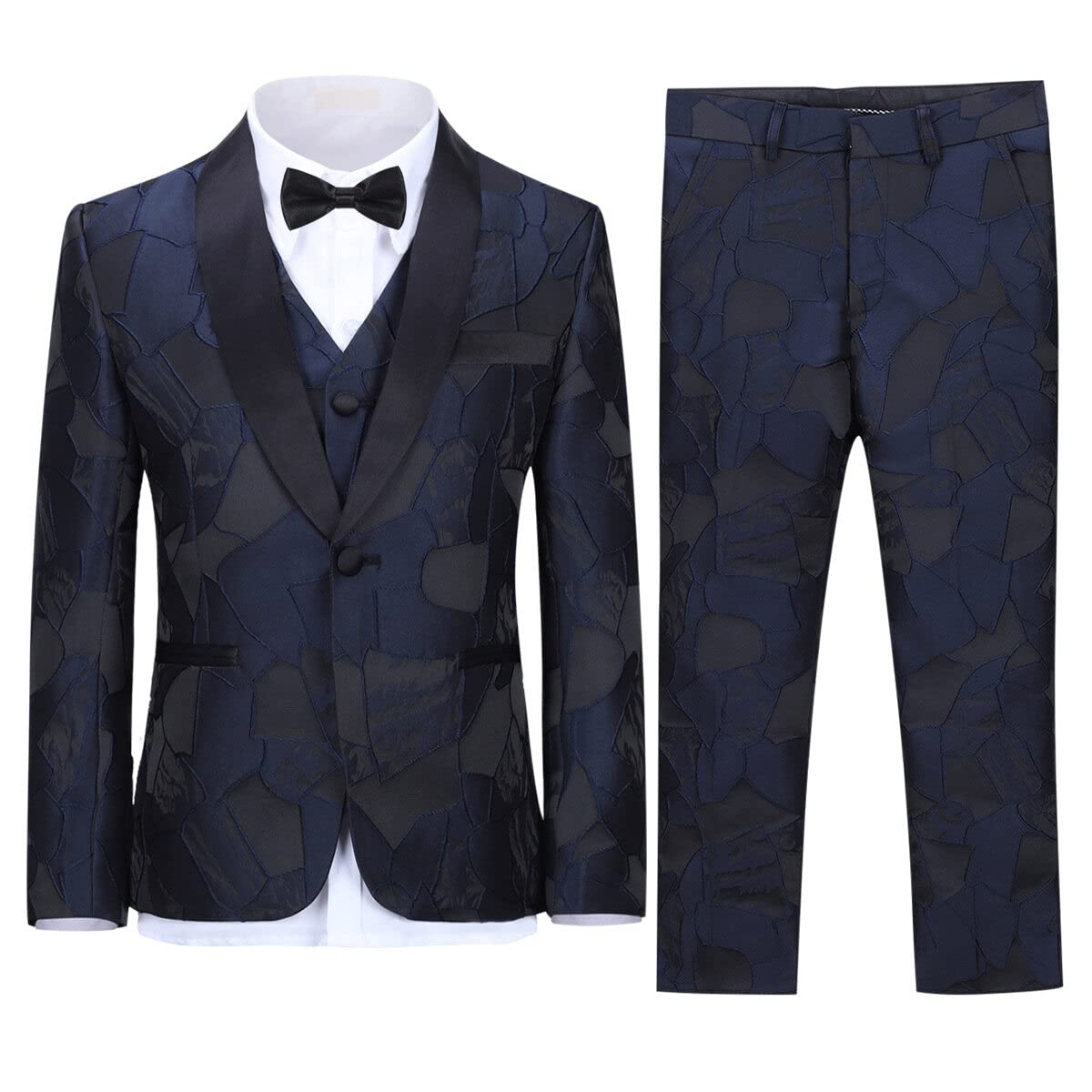 SWOTGdoby Boys Suits 3 Piece Slim Fit Kids Tuxedo Suits for Boys Formal Dress Blazer Jacket Pants Vest Wedding Party Prom