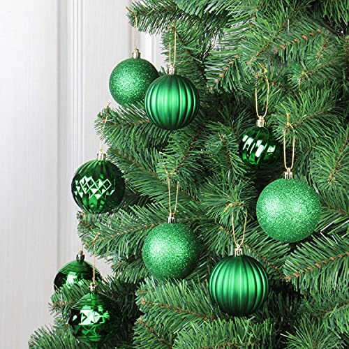Jusdreen 31Pcs Christmas Balls Ornaments For Xmas Tree Shatterproof Christmas Tree Hanging Balls Decoration For Holiday Party Baubles Set With Hang Rope 1.97"/2.75" Green #TOP5