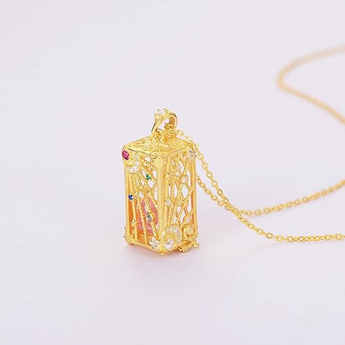 Miniatura 7 de VINKACE - Collares para mujeres y hombres oro blanco vermeil de 18 quilates hechos a mano con forma de corazón circonita colgante para hombres y