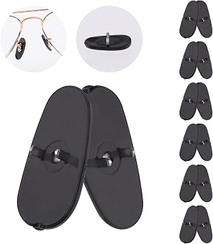 6 Pairs Replacement Silicone Rubber Nose Pieces Compatible with RayBan Aviator RB3025/RB3044/RB3261/RB3445/RB3483/RB3506/RB3519/RB3516/RB3293 Sunglass - Black