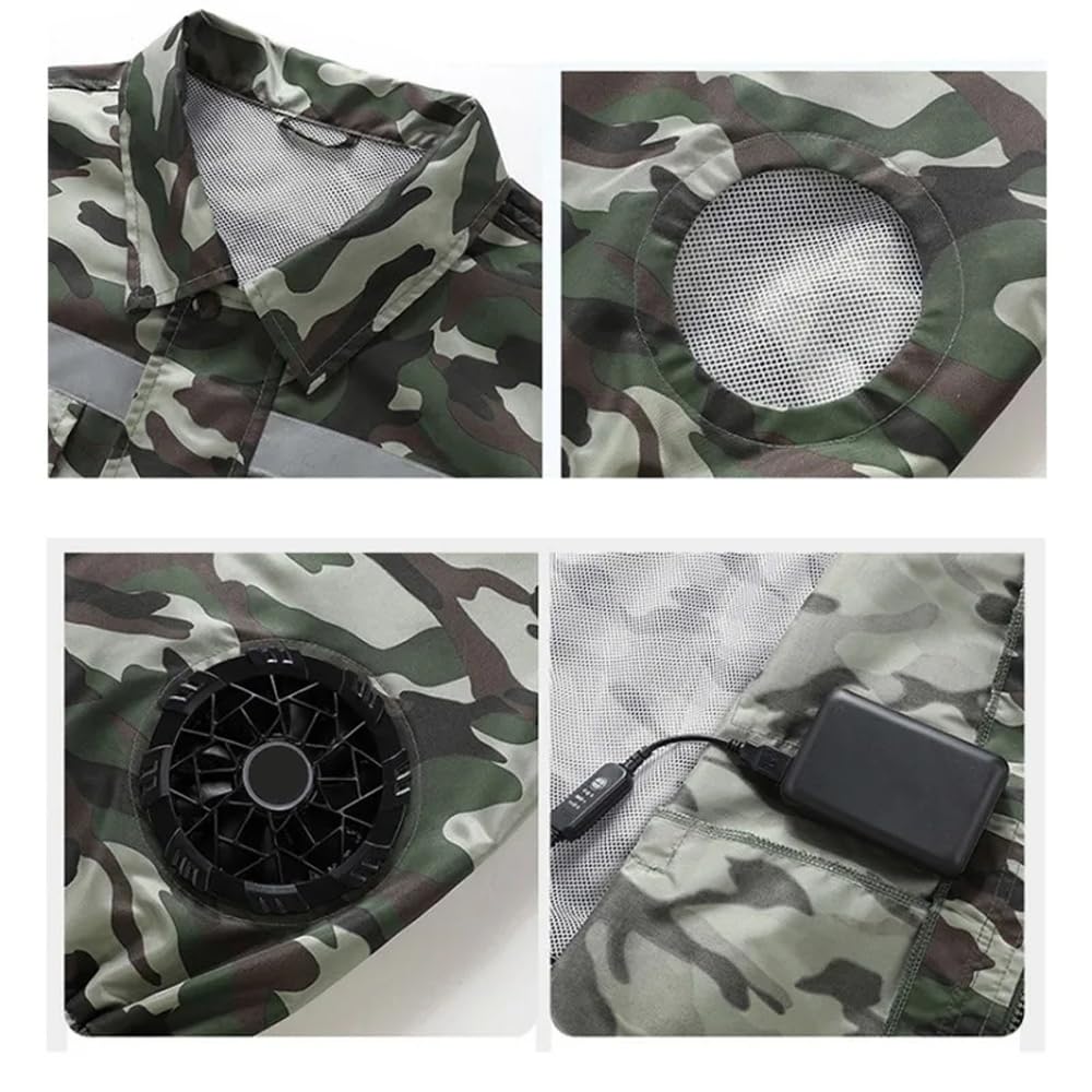 Chaqueta de Enfriamiento de Verano Aire Acondicionado con Ventiladores para Acampar