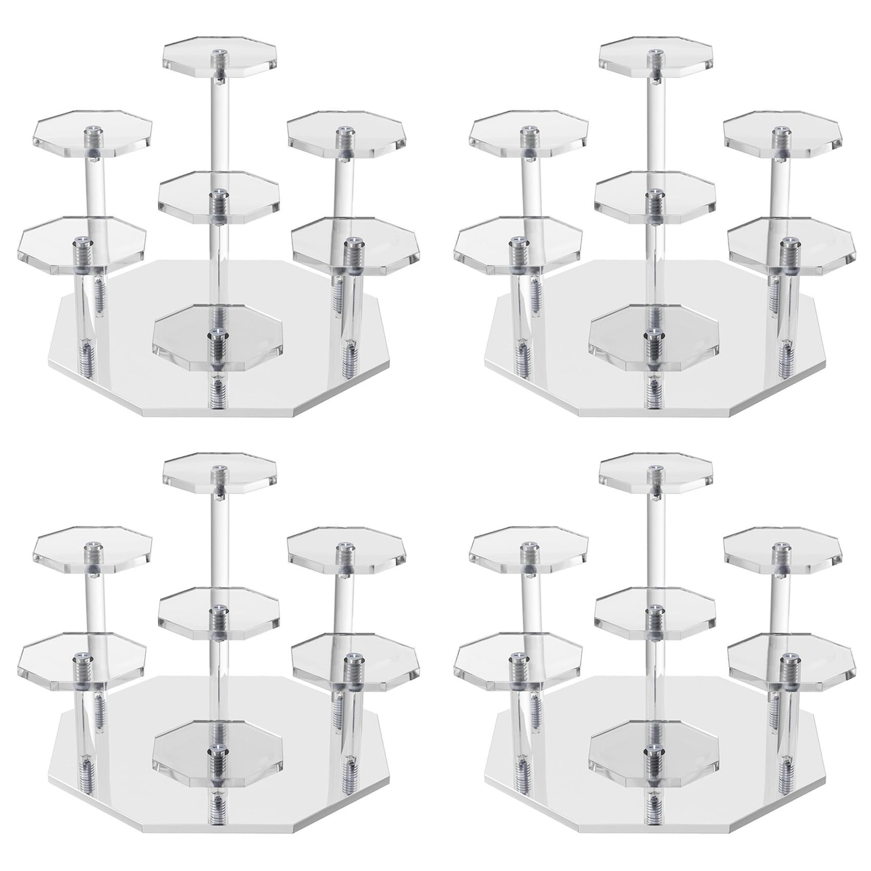 Hndhbfgrt 4X Acrylic Risers Display Stand,7Tier Perfume Organizer and Cupcake Stand,Storage Display Stand for Collectibles