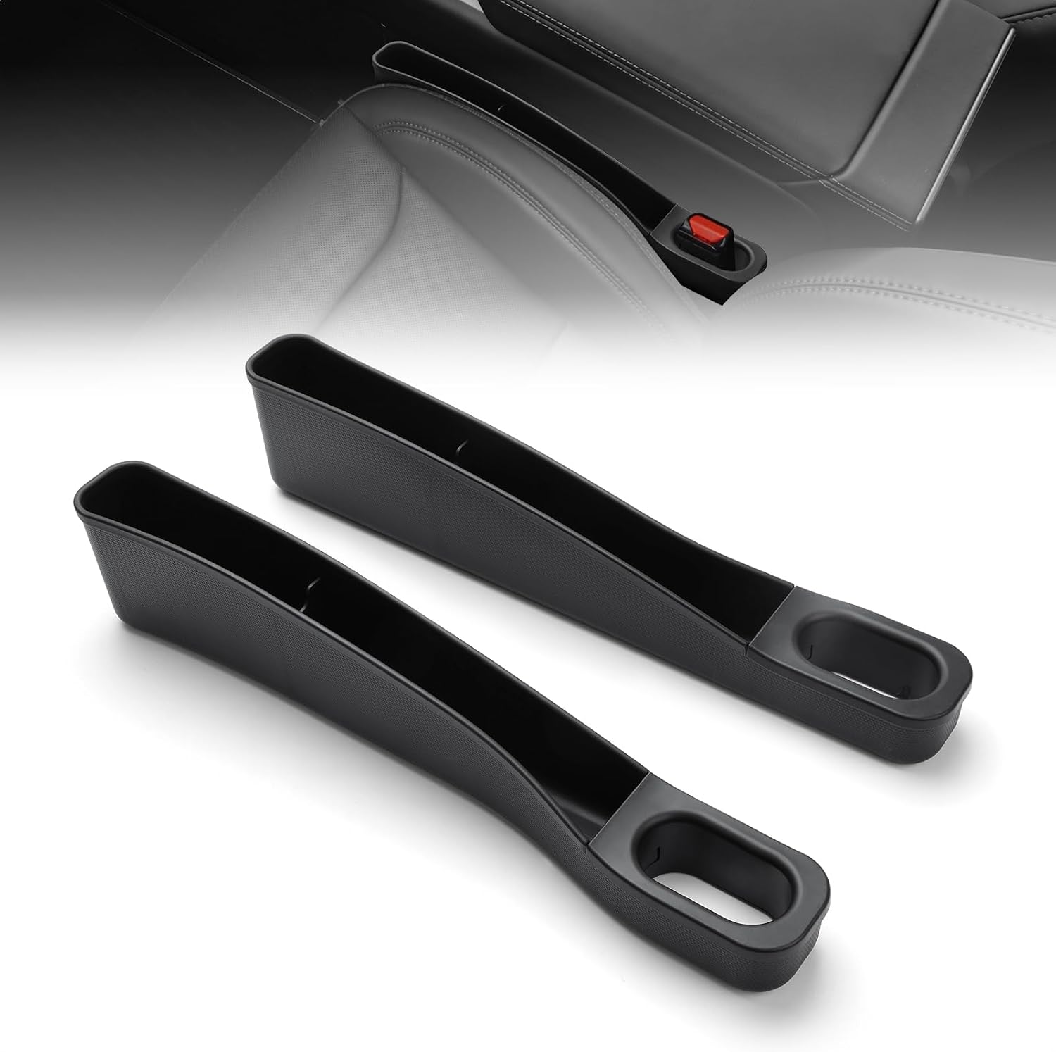 Car Seat Gap Filler Organizer Fit for Tesla Model Y & Model 3 (My/3) 2019-2026 Car Side Seat Gap Filler 2PCS Seat Side Gap Storage Box (Black)