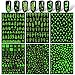 VETPW 6 Fogli Luminoso Adesivi per Unghie Decalcomanie, 3D Autoadesivi Nail Art Stickers Adesivi Decals con Modella Fiori Luna Stella per Manicure Fai da Te Decorazioni