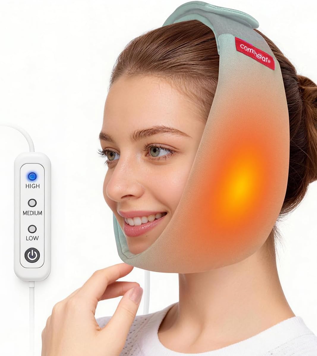 Face Heating Pad for TMJ Pain Relief, USB Heated Face Wrap for Jaw, Wisdom Teeth Recovery, 3 Adjustable Heat Settings, Reducing Symptoms of Jaw Clicking Relaxing Face Muscles