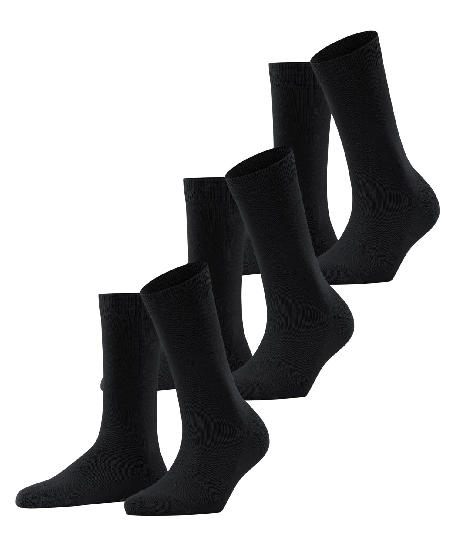 FALKE Women's Family 3-Pack W SO Sustainable Cotton Plain 3 Pairs Socks, Black (Black 3009) new - eco-friendly, 5.5-8