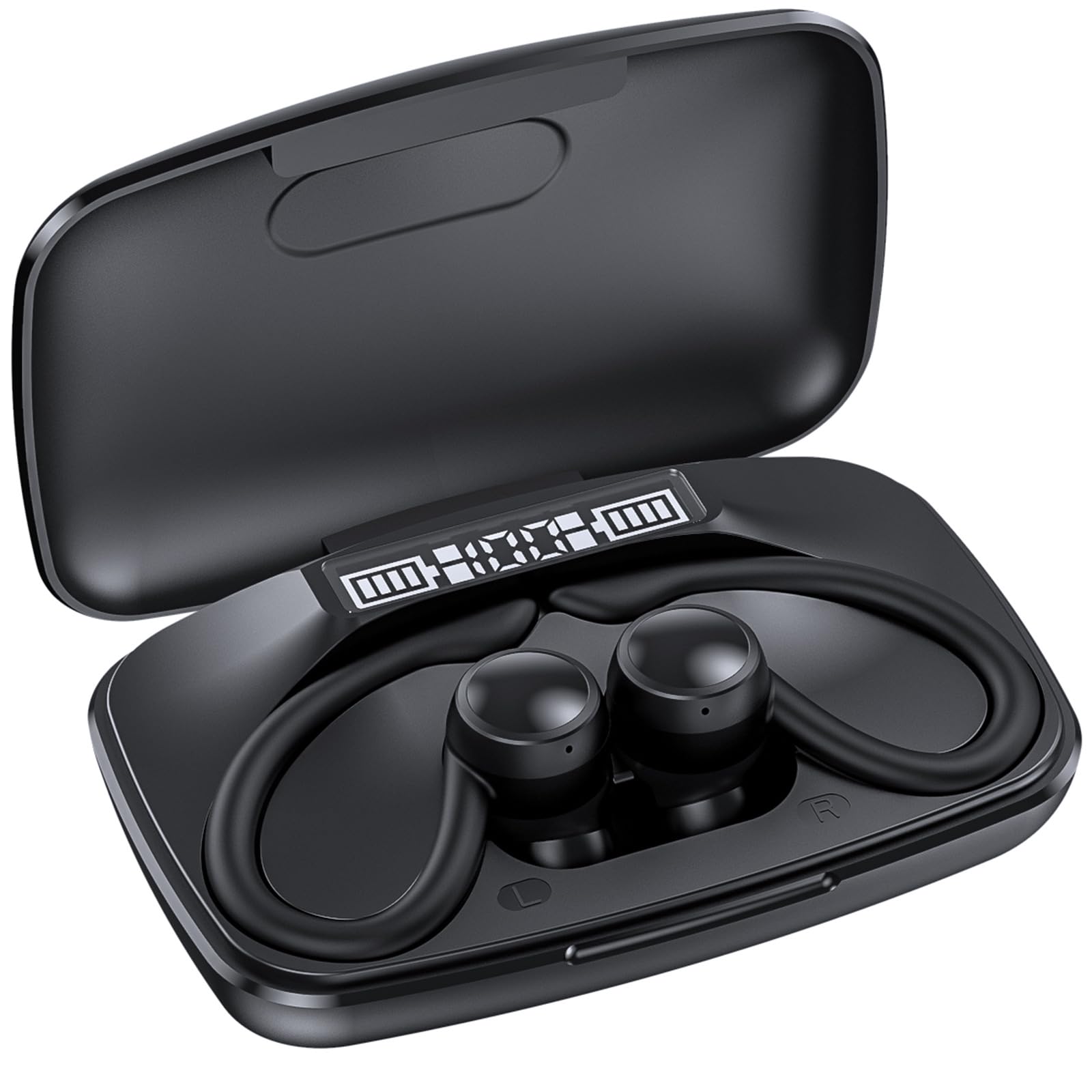 Bluetooth V5 3 Headphones Wireless Earbuds Over Ear Buds Sports Earphones Deep Bass with LED Power Display Earhooks