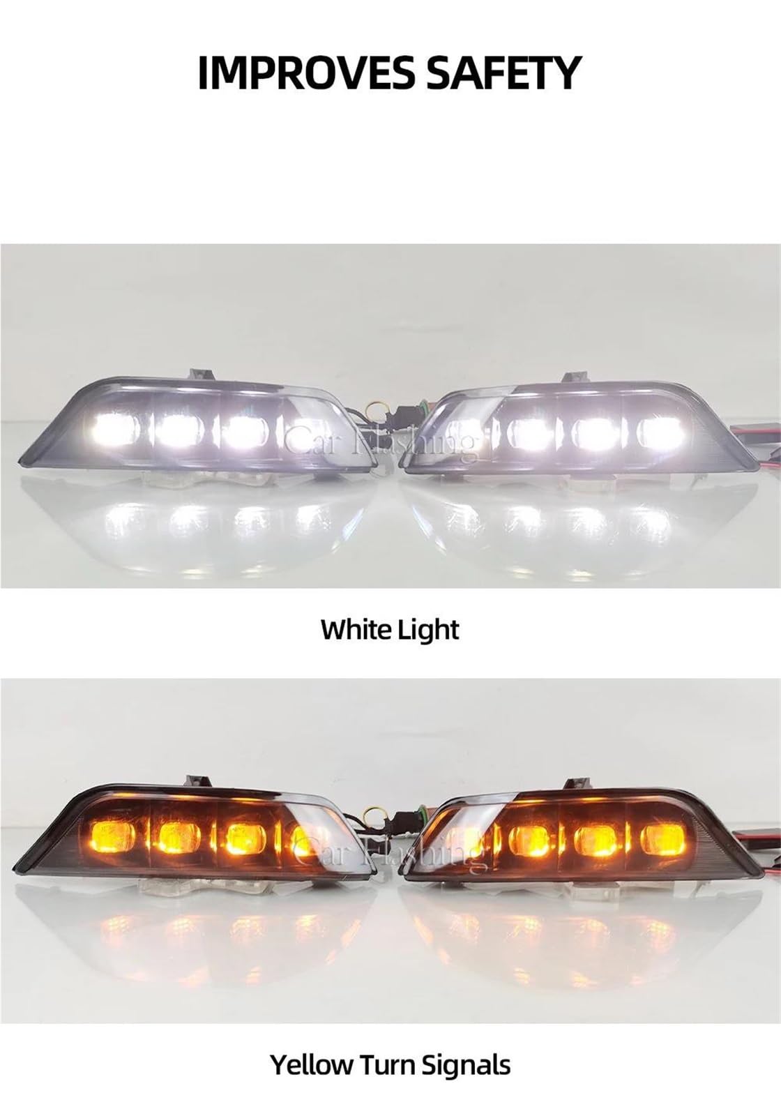 Luz Circulación Diurna Impermeable 12V Indicadora Señal Giro Parachoques Para Ford Para Mustang 2015 2016 2017