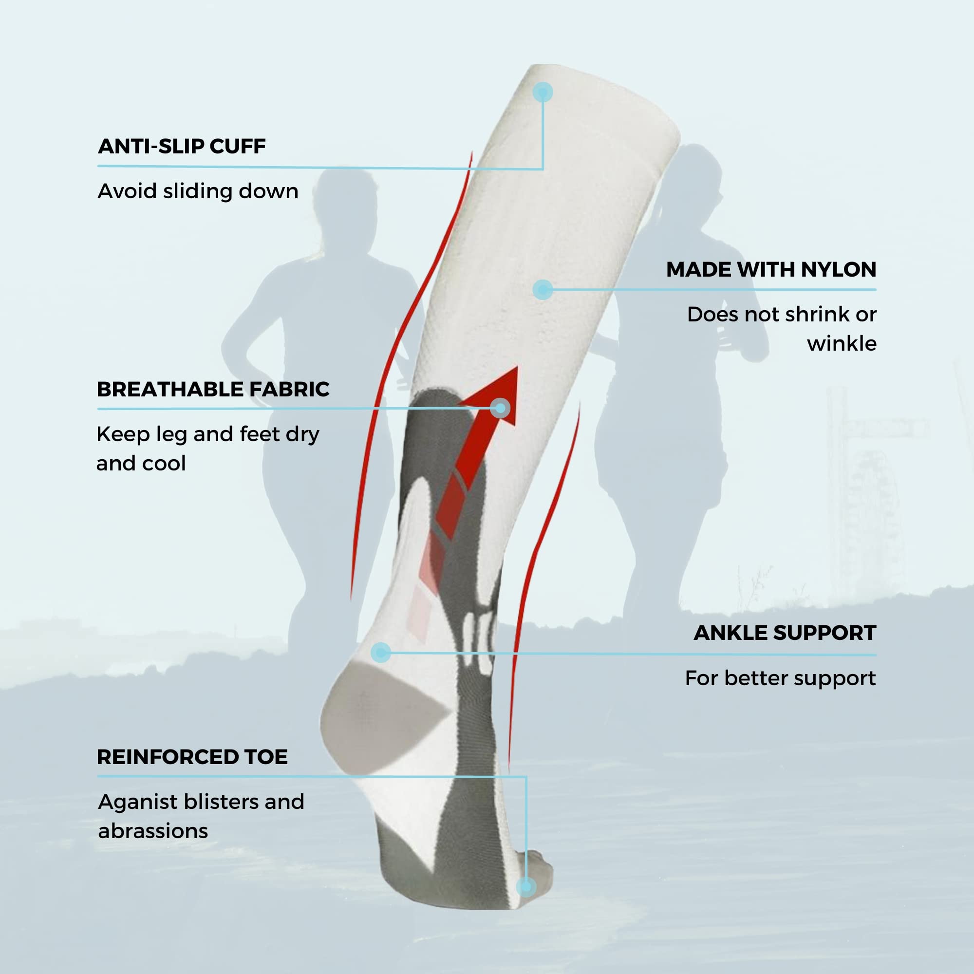 Medias de Compresión para Mujeres y Hombres (20-30mmHg), Calcetines de Compresión de Deporte, Running, Ciclismo, Viaje, Embarazo, Varices, Circulación Sanguínea, Vuelos, Trombosis, Enfermeria, Médico.