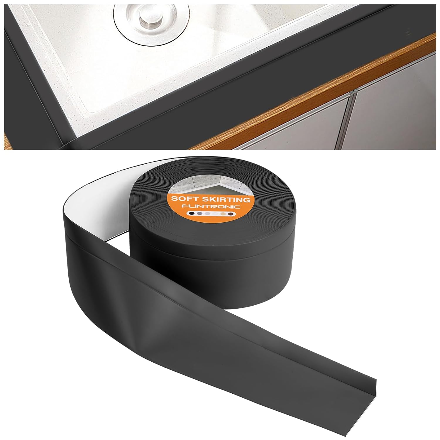 flintronic Bath Sealant Strip, 15m/49.2ft Self Adhesive Caulk Sealant