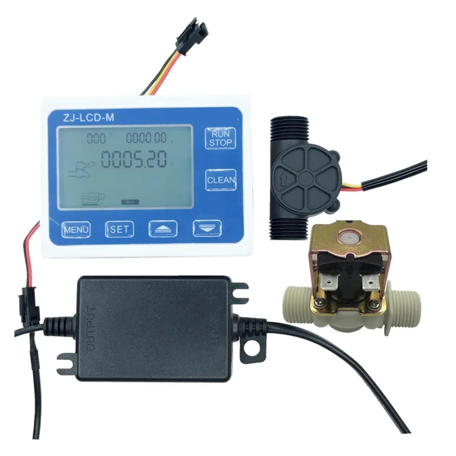 caudalímetro de líquidos, Medidor de flujo, contador de fluido, medidor de ZJ-LCD-M, Sensor de flujo de 1/2 "para Control de medición de líquido de agua cuantitativo(1 kit with NTC)