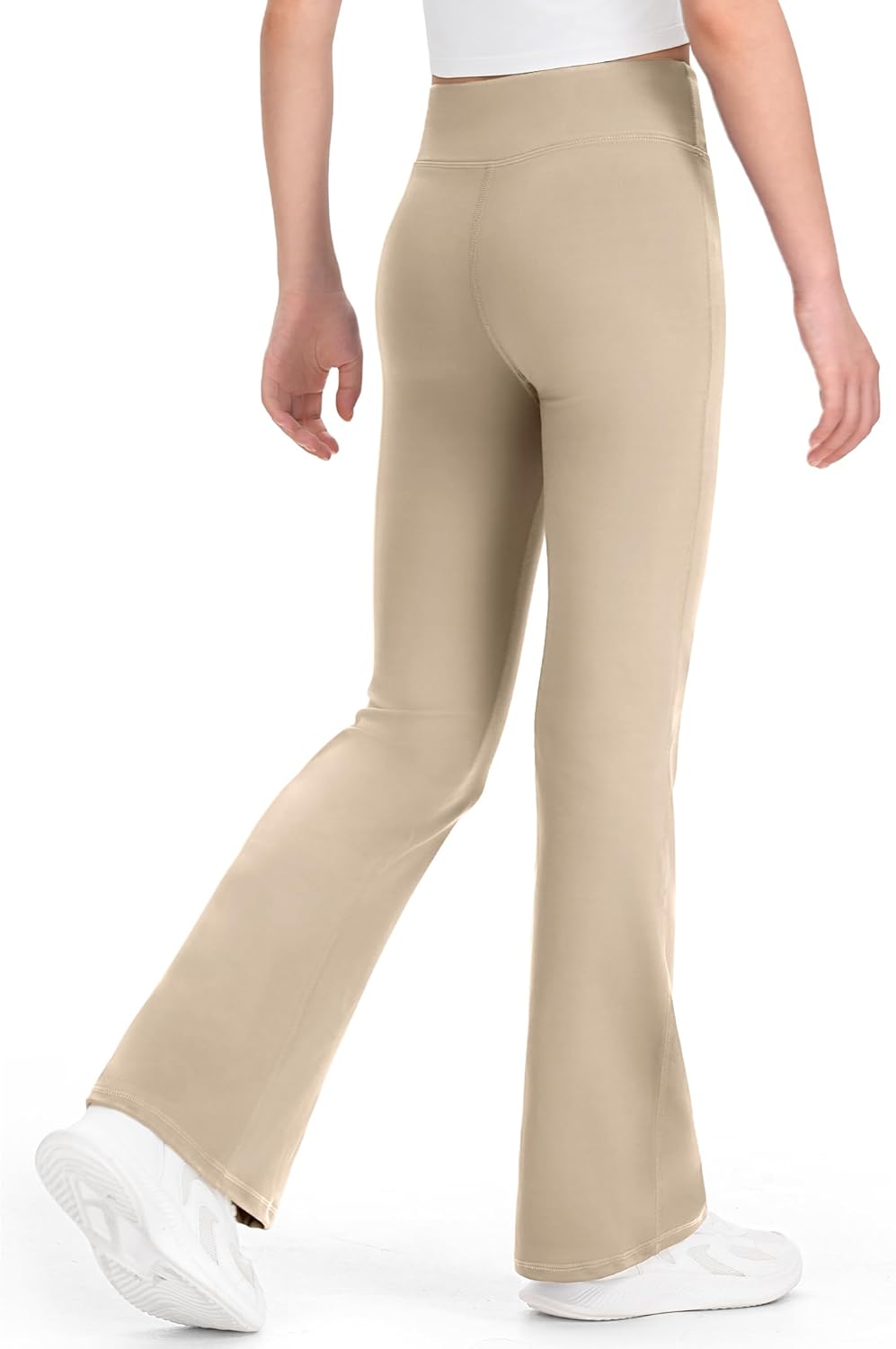 JOCMIC Girls Flare Pants High Waisted School Uniform Pant Bell Bottom Leggings with Hidden Pockets - Image 2