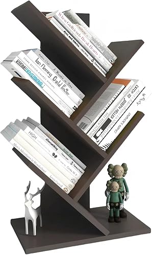 Miniatura 9 de Godferyxin Estantería organizadora de libros de 5 niveles, estantería de pie para el suelo, estante de almacenamiento de madera para oficina, hogar,