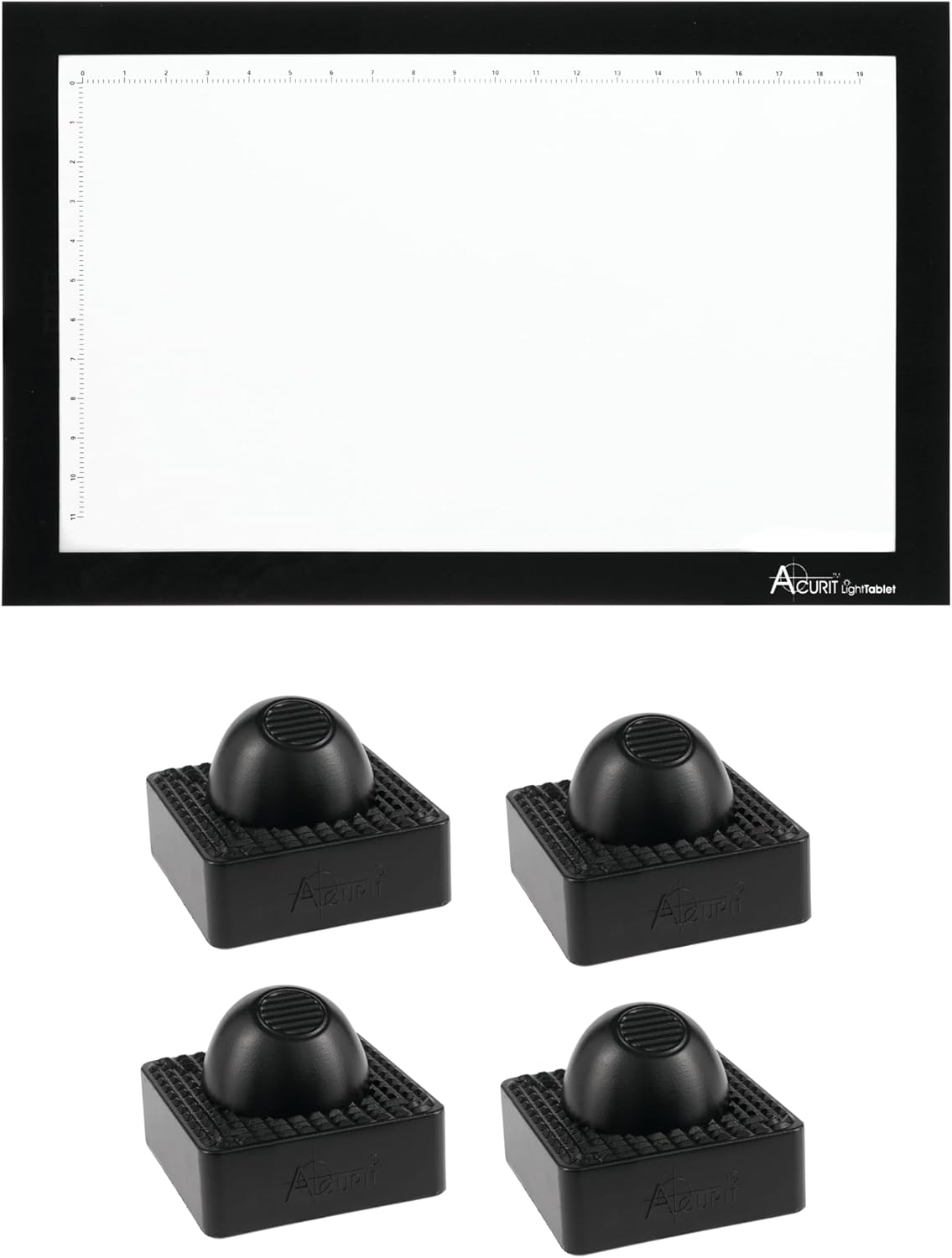 Acurit Thin Line Light Box Tracing Tablet for Artist, Cartoonist, Animation, Drawing, Sketching- Adjustable LED Brightness Levels - Includes Upsyde Leaning Angle Pucks - Tablet Size 12 x 17