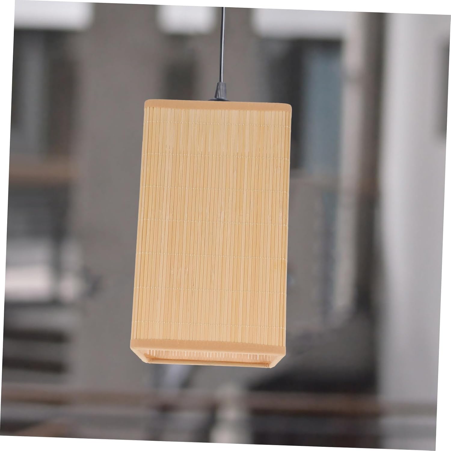 Luxshiny Bamboo Lampshade Replacement Boho Hanging Pendant Light Cover Lampshade for Indoor Lighting