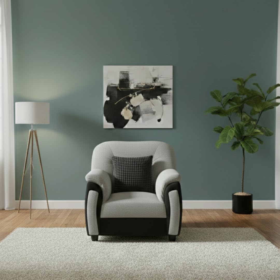 Torque - Ruben Premium Fabric 1 Seater Sofa for Living Room (Grey Black) | Comfortable 1 Person Small Sofa Couch for Hall Festival New Home Gift | 1 Year Warranty-image-20