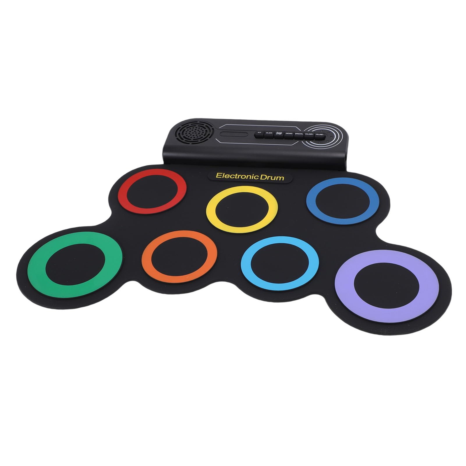 Tissting Batería Electrónica Plegable 7 Pads Con Parlante - Regalo Infantil Portátil Recargable Para Fiestas Y Clases De Música
