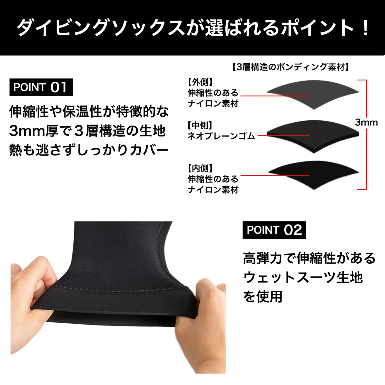Amazon.co.jp: [DINETTE] 靴下 ウェットスーツ素材 防水ソックス