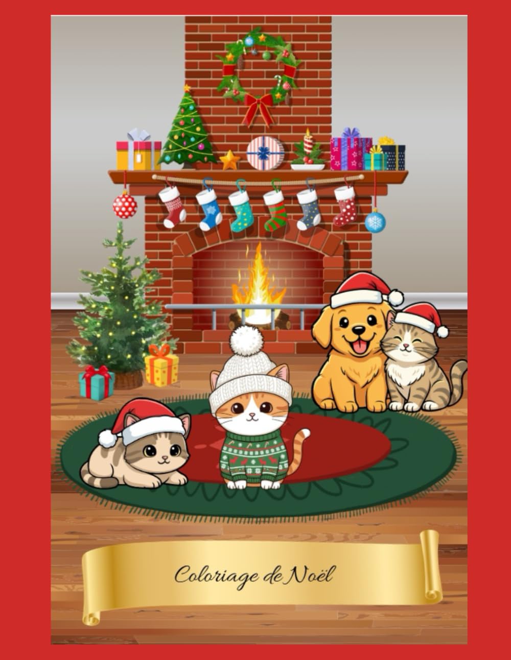 Livre à coloriage de Noël avec animaux: Coloriage amusant pour les fêtes