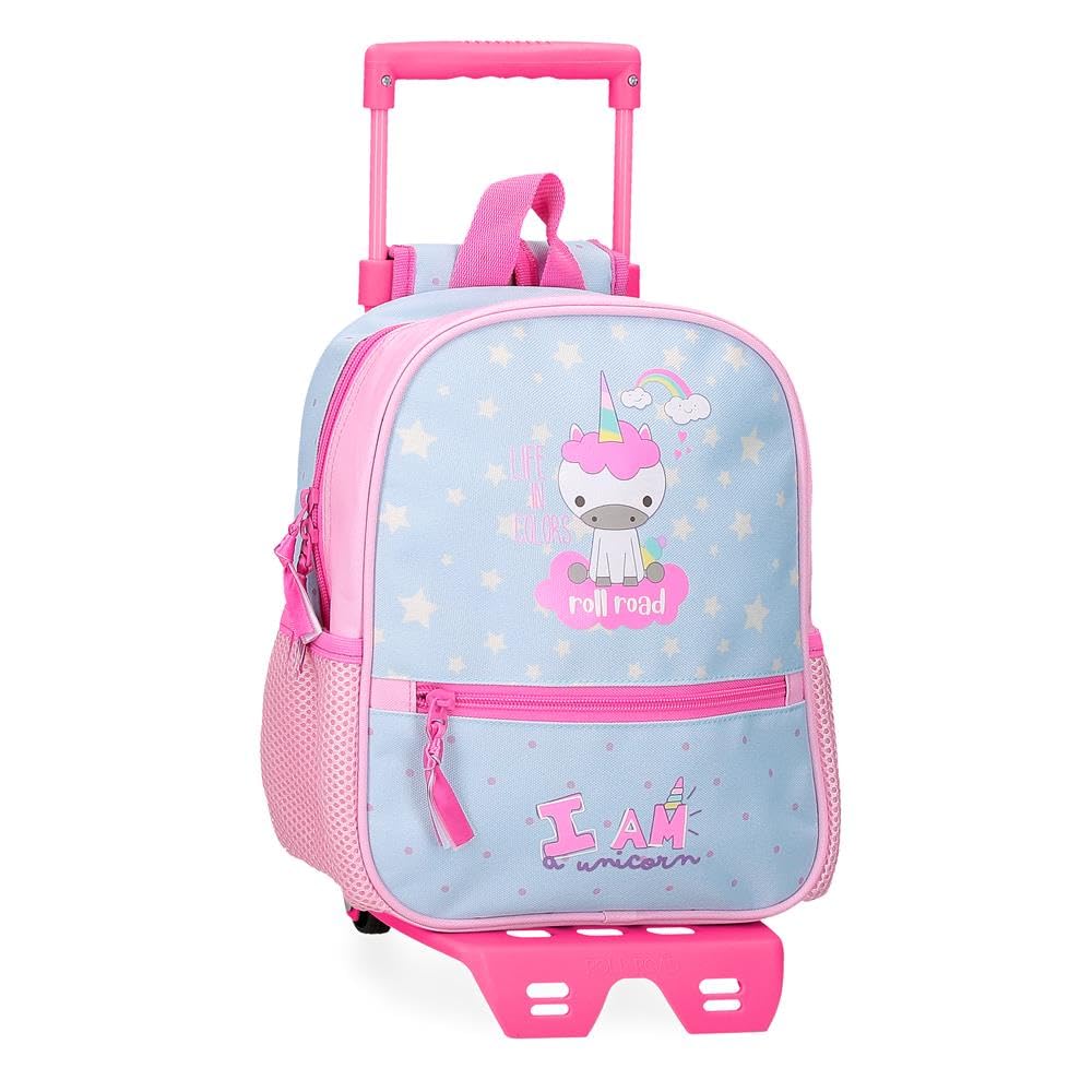ROLL ROAD I Am a Unicorn Mochila Preescolar con Carro Azul 23x28x10 cms Poliéster 6,44L