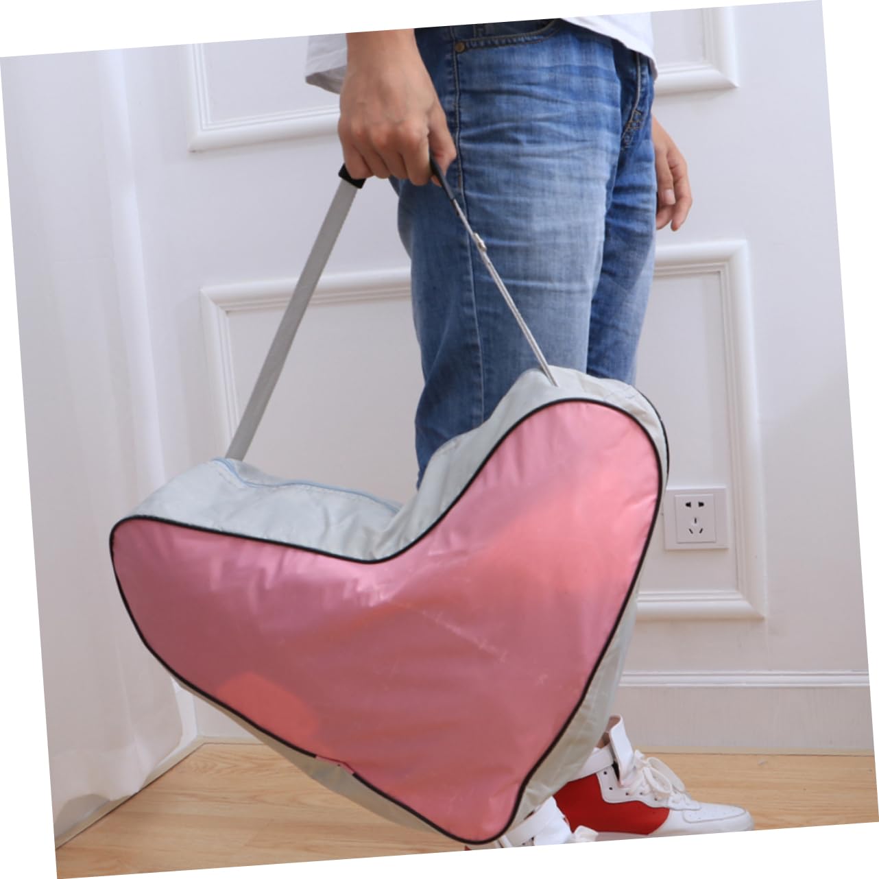 TOYANDONA Borsa per Pattini a Rotelle Triangolare Rosa, 2 Pezzi | Tessuto Oxford, Design Portatile Riutilizzabile, Facile da Pulire per Pattini e Scarpe